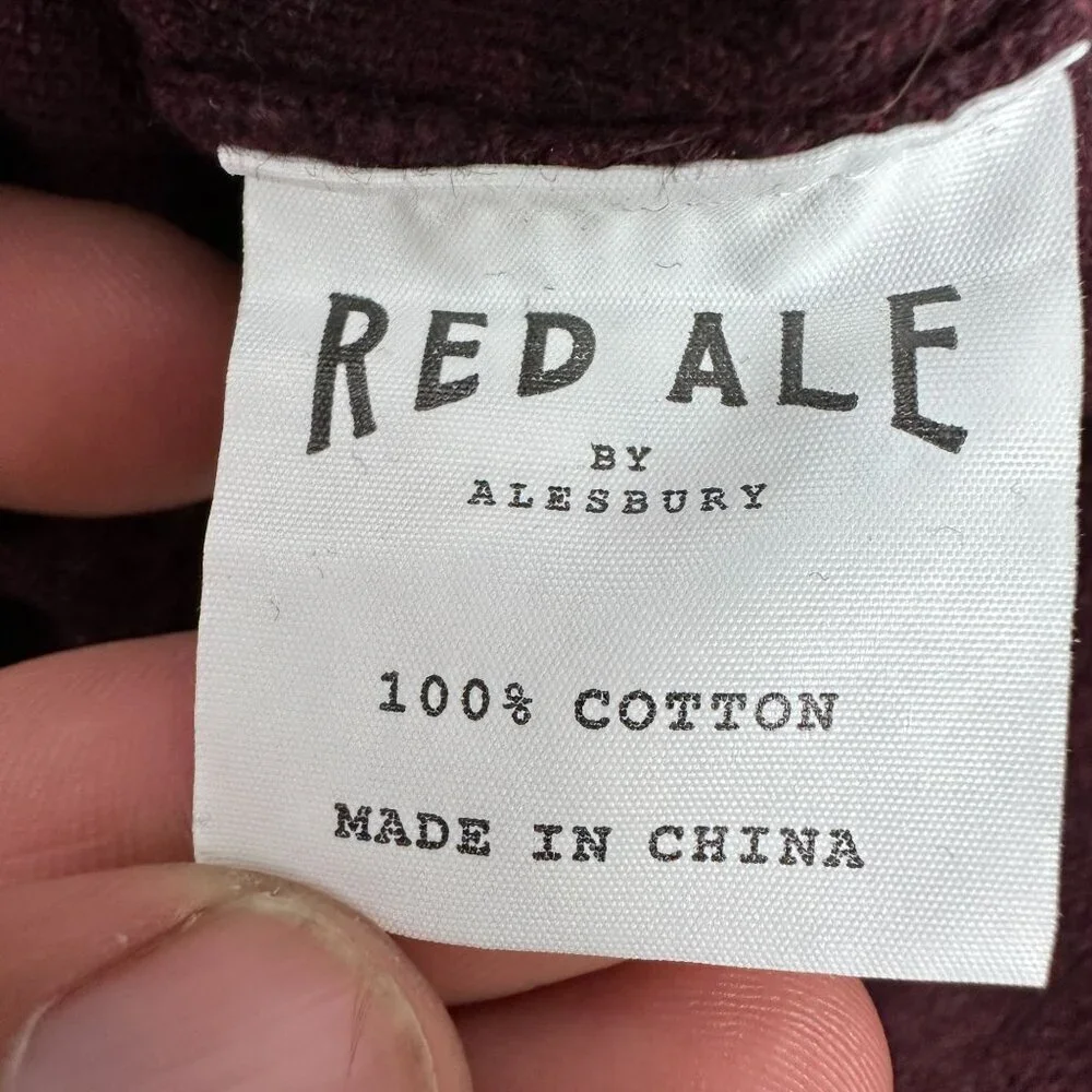 Red Ale By Alesbury Men's Burgundy Heather Sweater XL Crew Neck Long Sleeve